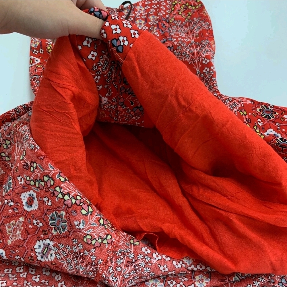 Anthropologie Abel The Label Lola Red Floral Maxi Dress Size Medium - Picture 4 of 6